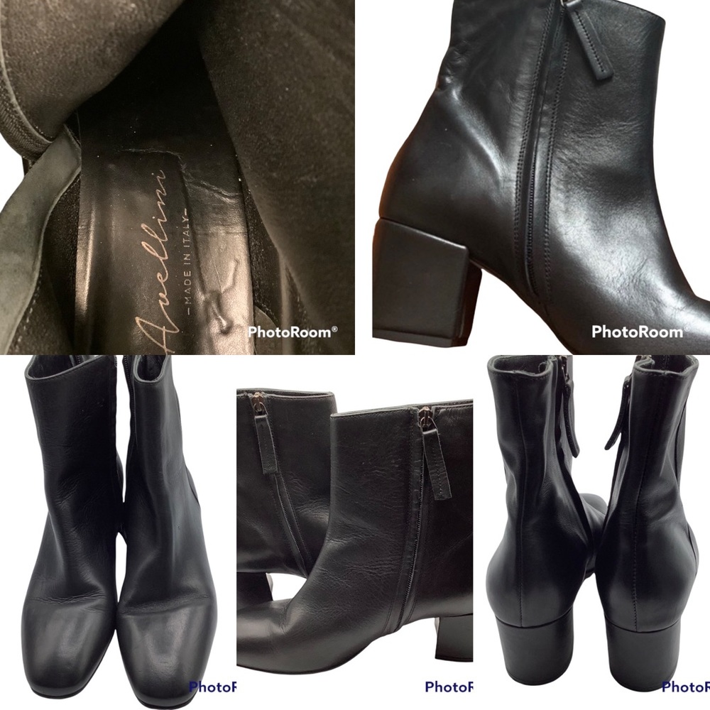 AVELLINI‎ HAND CRAFTED BLACK ITALIAN LEATHER BOOTIES SIZE 40 UK